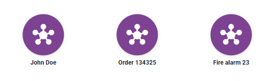 Units representing John Doe, Order 134325, and Fire alarm 23