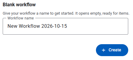 Name the new workflow